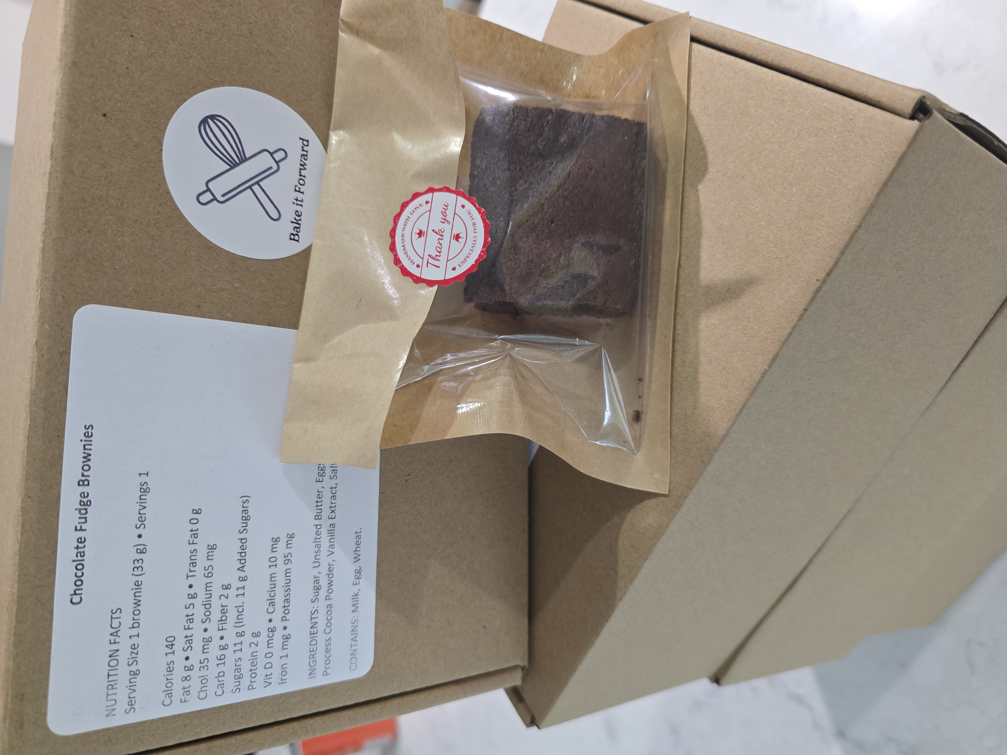 Donated Bake it Forward boxes